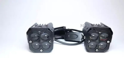 HJG 4X4 Original Devil Eye (3 in 1) Fog Light 120W (Red + White + Yellow) 4 LED Laser Spotlight For Bike/Car/Thar/Jeep (Pair) - Biker.Store - www.biker.store