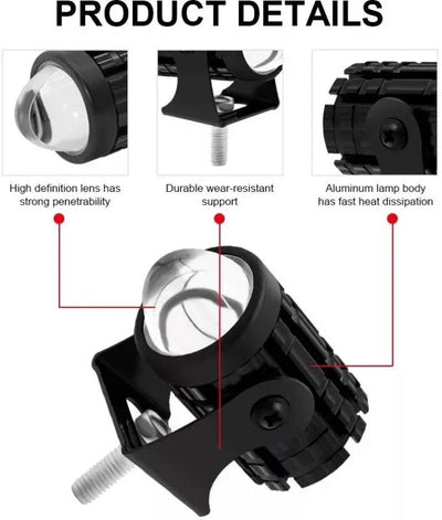 U1 Mini Drive Universal Fog Lamps Mini Driving Lights Fog Lamp Car, Motorbike, Truck, Van LED (12 V, 20 W) (Universal For Bike, Universal For Car, Pack of 2) - Biker.Store - www.biker.store