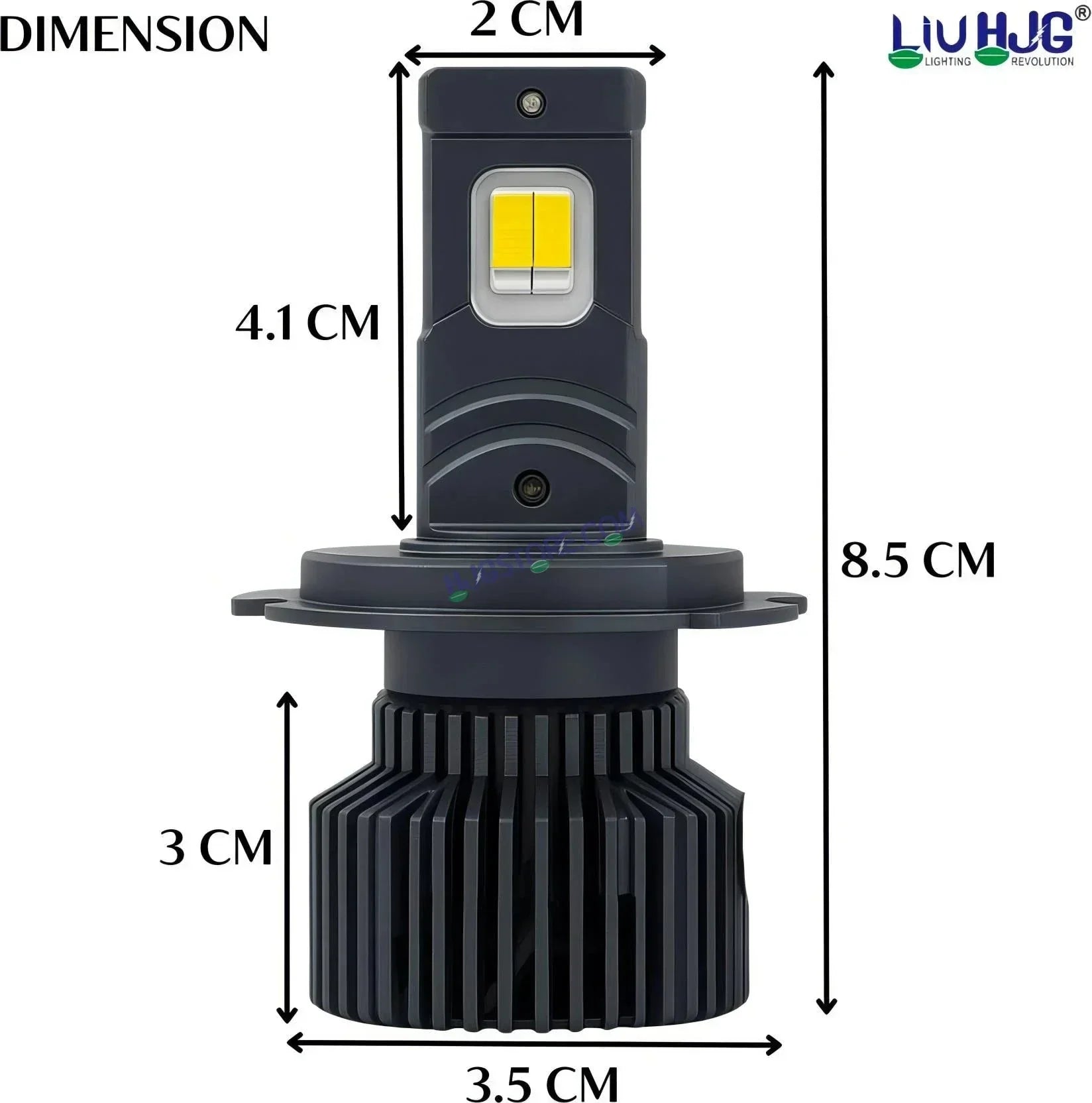 HJG M2 Mini 70W White/Yellow H4 Dual Beam New Model LED Bulb AC/DC Headlight LED Bulb White/Yellow Hi/Lo 70W H4 LED for Bike Car Light H4 LED with Fan Conversion Kit Hi/Lo Beam Headlight 12V/24V for Bike/Car, Set of 1, 7000 LM 70W, White/Yellow Hi/Lo - Biker.Store - www.biker.store