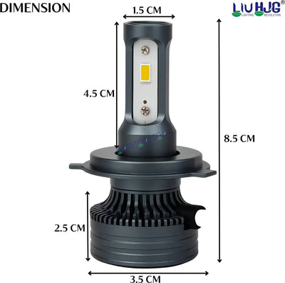 HJG 130W M3 Mini H4 New Model LED Bulb AC/DC Headlight LED Bulb White Beam 130W HJG M3 130W H4 LED for Bike Car Light H4 LED with Fan Bulb 13000LM 130W Conversion Kit Hi/Lo Beam Headlight 12V/24V for Motorcycle/Car, Set of 1, 13000 LM 130W, White Hi/Lo - Biker.Store - www.biker.store