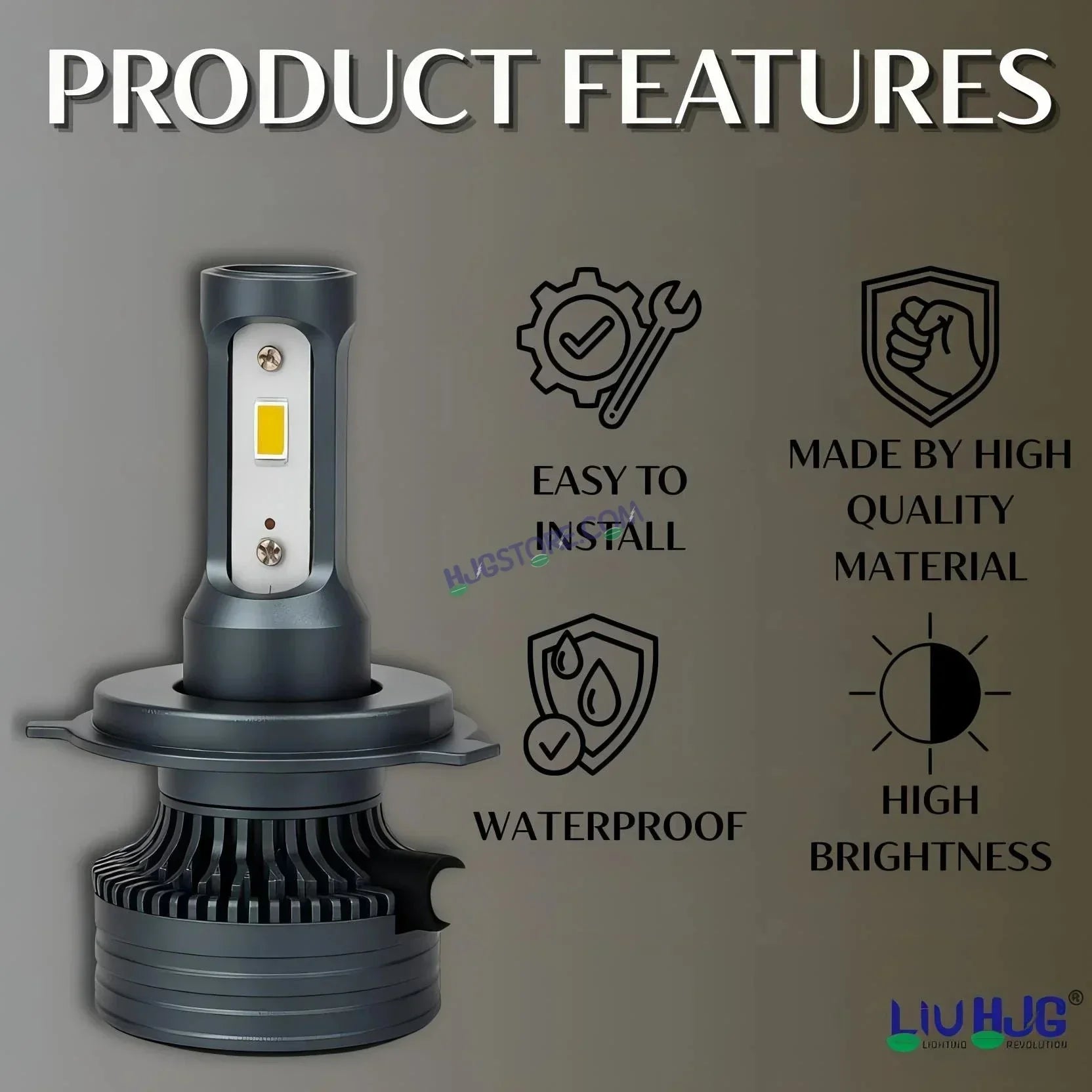 HJG 130W M3 Mini H4 New Model LED Bulb AC/DC Headlight LED Bulb White Beam 130W HJG M3 130W H4 LED for Bike Car Light H4 LED with Fan Bulb 13000LM 130W Conversion Kit Hi/Lo Beam Headlight 12V/24V for Motorcycle/Car, Set of 1, 13000 LM 130W, White Hi/Lo - Biker.Store - www.biker.store