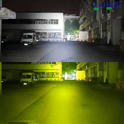 HJG Laser Cannon Foglight 500 Meters Laser Focus Projector Fog Projector Lens with 300 Meters Low Beam 500 Meters High Beam 80W Foglight Ultra Wide Dual Intensity LED Fog Lights White/Yellow Universal For All Cars & Bikes LIU HJG Laser Cannon Foglight 2pc - Biker.Store - www.biker.store