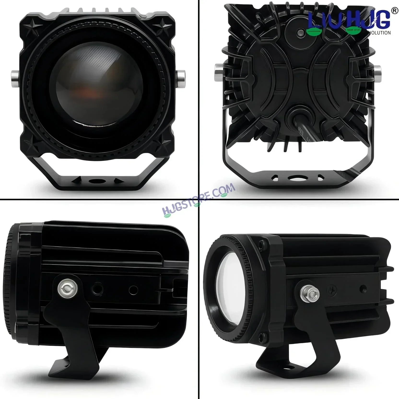 HJG Laser Cannon Foglight 500 Meters Laser Focus Projector Fog Projector Lens with 300 Meters Low Beam 500 Meters High Beam 80W Foglight Ultra Wide Dual Intensity LED Fog Lights White/Yellow Universal For All Cars & Bikes LIU HJG Laser Cannon Foglight 2pc - Biker.Store - www.biker.store