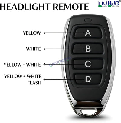 HJG M3 Remote Multi Beam 120W H4 3 in 1 3000K 4300K 6000K LED Bulb AC/DC Headlight White/Yellow/Warm White/Flash Beam 60W + 60W for Bike Car Light H4 LED with Fan Remote Hi/Lo Beam Headlight 12V/24V for Bike/Car, Set of 1, White/Yellow/Warm White Hi/Lo - Biker.Store - www.biker.store