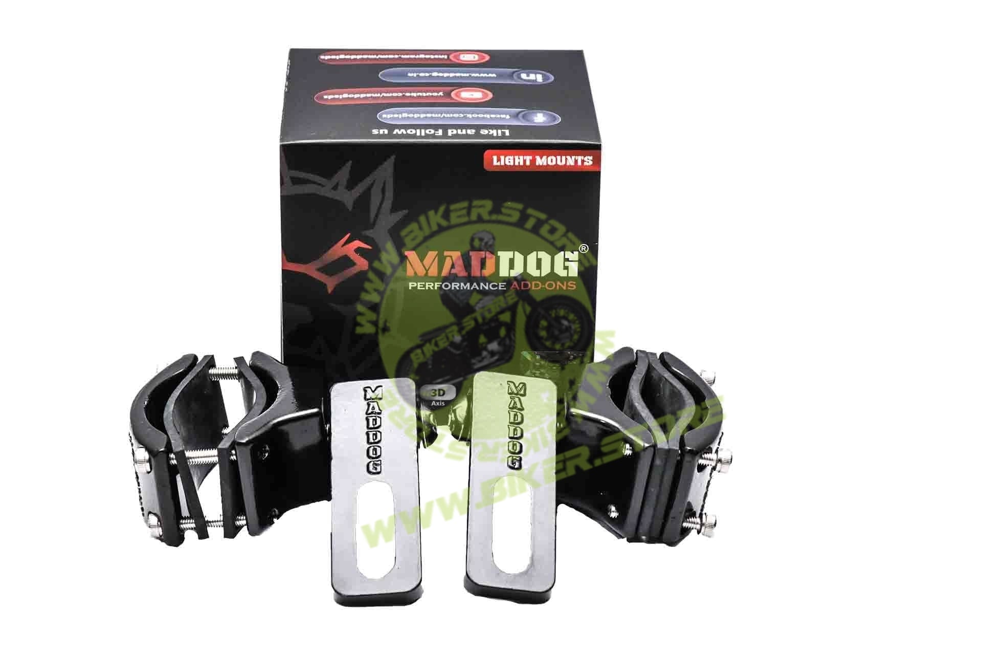 Maddog Universal Light Mounts (16mm-38mm) - Biker.Store - www.biker.store