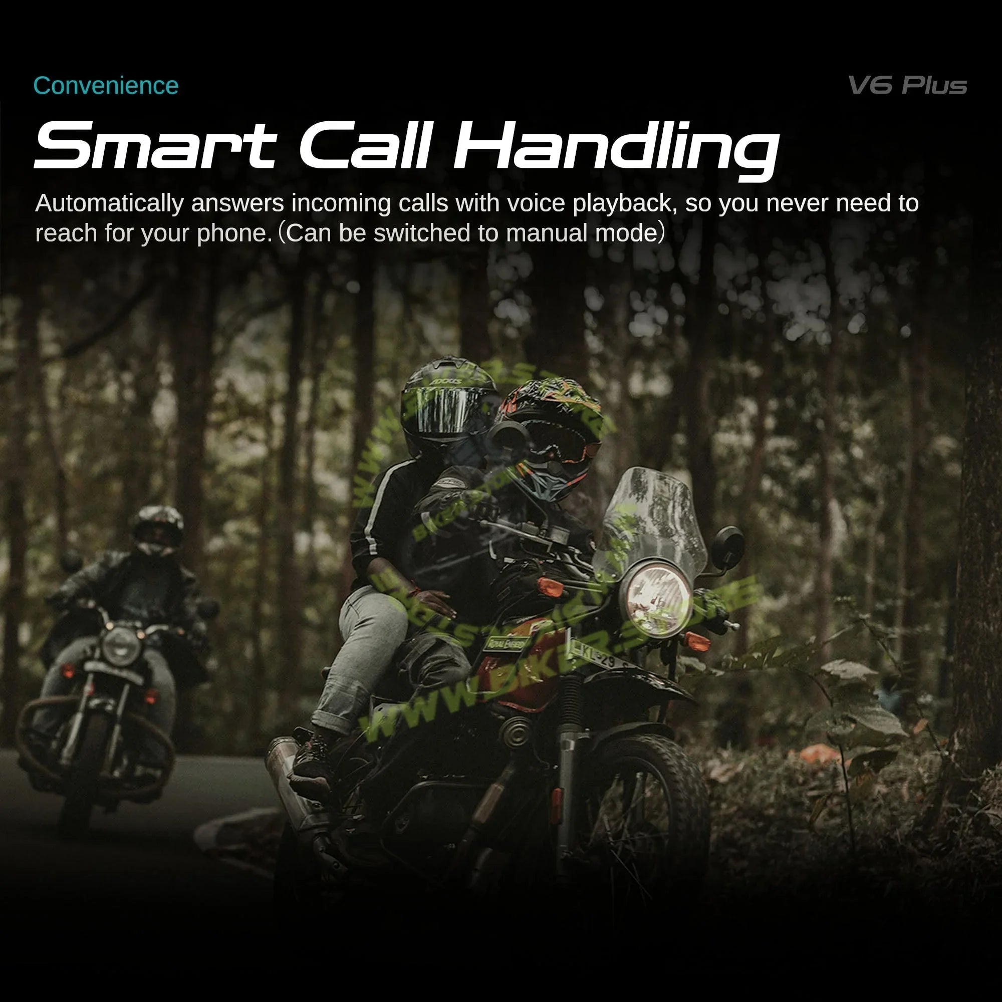 Blaise V6 Plus Motorcycle Helmet Intercom - 1200M Range - 6 Riders Multi-Pairing Bluetooth System - Biker.Store - www.biker.store
