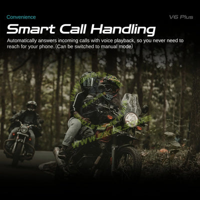 Blaise V6 Plus Motorcycle Helmet Intercom - 1200M Range - 6 Riders Multi-Pairing Bluetooth System - Biker.Store - www.biker.store