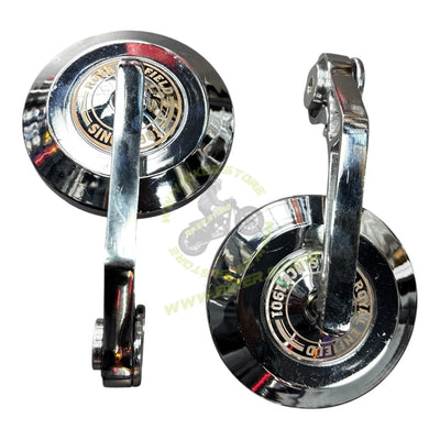 Royal Enfield Bar End Chrome Mirror Premium Chrome Bar-End Mirrors for Royal Enfield | Wide Clear View | Strong & Vibration-Resistant | Easy Fit Handle Bar End Fitting Royal Enfield All Models - Biker.Store - www.biker.store