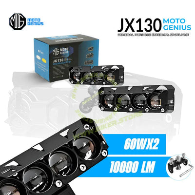 Moto Genius JX-130 WITHOUT HARNESS 40W Dual Color LED Fog Light for Motorcycles | 2 LED Dual Beam White & Yellow | Waterproof Auxiliary Driving Lamp (Pack of 2) - Biker.Store - www.biker.store