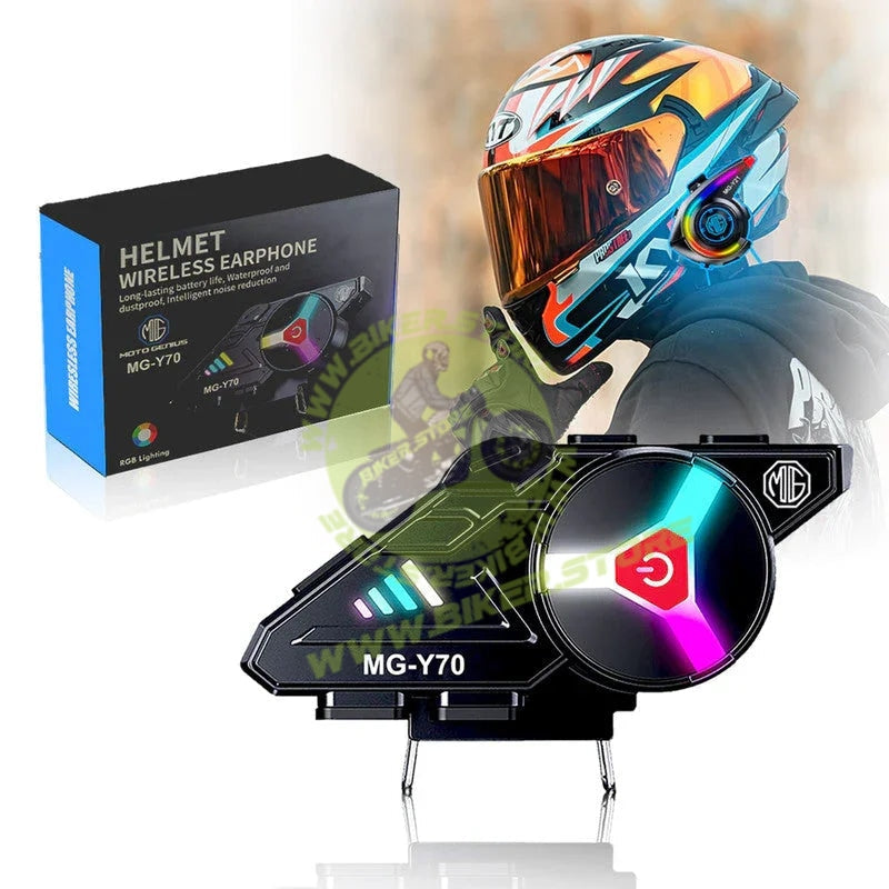 MOTO GENIUS Y70 High Version Motorcycle Wireless Helmet Bluetooth Headset V5.3 – Hands-Free Speaker, Outdoor Riding, Intercom, Music & Call Support - Biker.Store - www.biker.store
