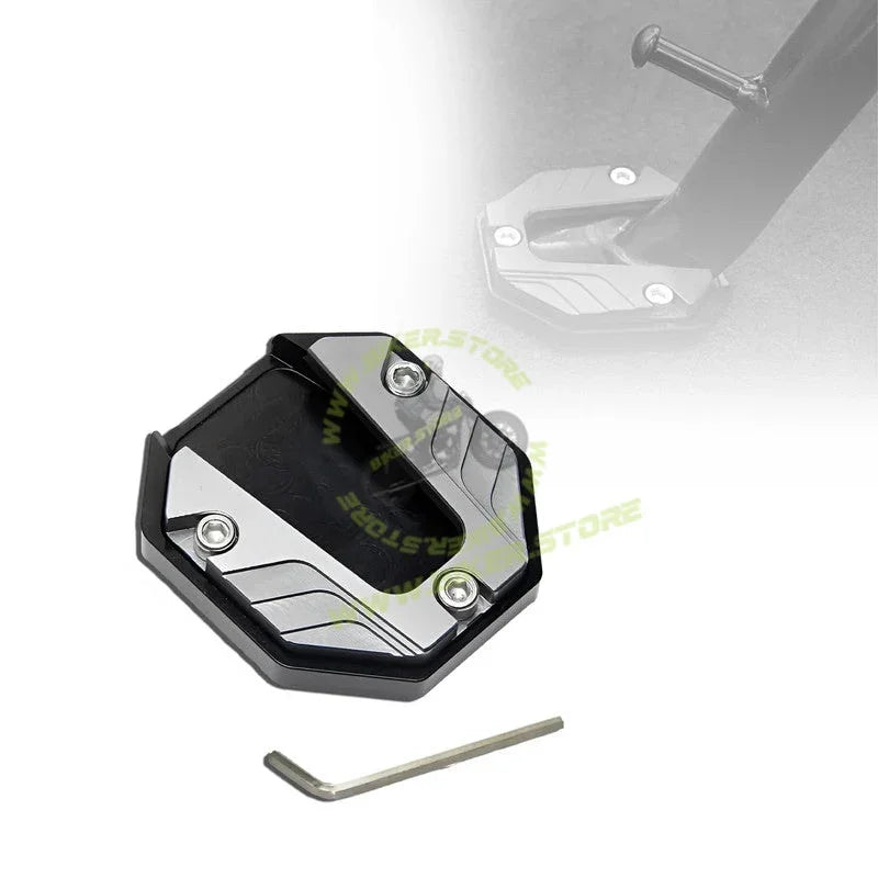 MG Universal Aluminum Two Wheeler Kickstand Extender | Side Stand Extension Pad Support Plate | Anti-Skid Enlarged Base Foot for Scooty Stability - Biker.Store - www.biker.store