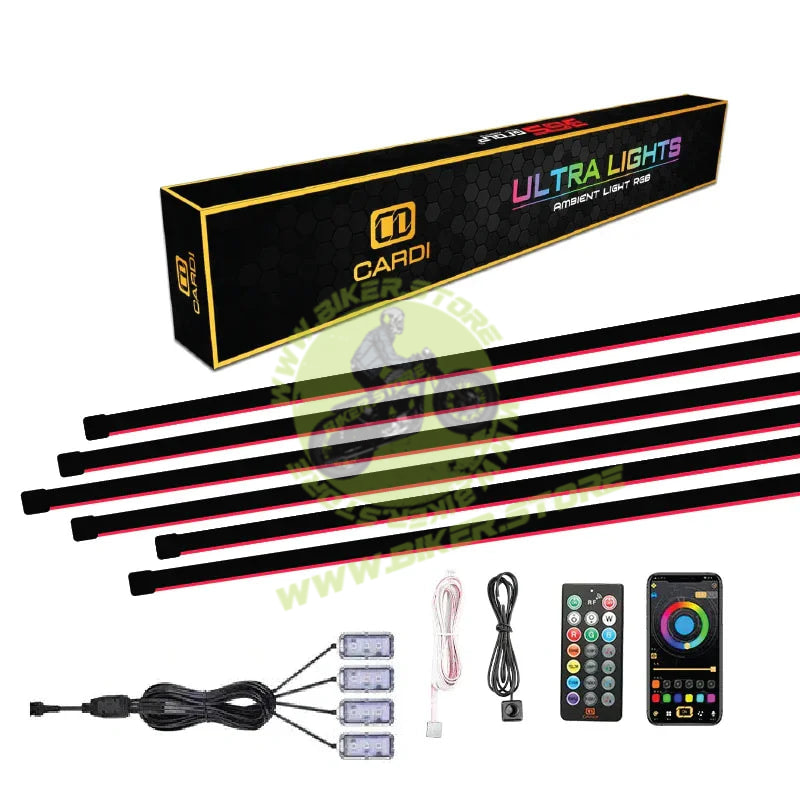 Cardi | K3 Plus 7th Gen, 10-in-1 | Ambient Smart LED Light Strip Kit for Interior Car Lighting | Universal Atmosphere Ambient Lighting Solution with App control - Biker.Store - www.biker.store