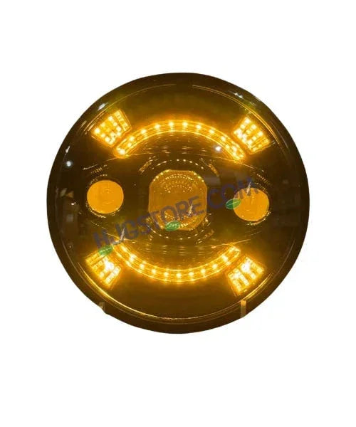 HJG New 100W Tri Projector 7 Inch Headlight Assembly C-194 100W White LED Headlight New Model 3 Projector Lens Headlight Assembly for Royal Enfield | 80-100W CREE/Osram LED Chip Multi color White/Yellow Compatible with Royal Enfield, Jeep, Thar, Gypsy - Biker.Store - www.biker.store