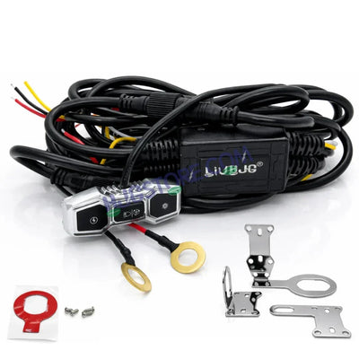 HJG 3 Pin Premium Copper Heavy Duty Wiring Harness Kit 3 Pin 3.4 Meter Wire with Heavy Duty Metal Switch Copper, Included Couplers and Canbus - Foglight Wiring Harness Kit (2 Colour, 3 Wire) LIU HJG 3 Pin Premium Copper Wiring Harness Kit Coupler Fitting - Biker.Store - www.biker.store