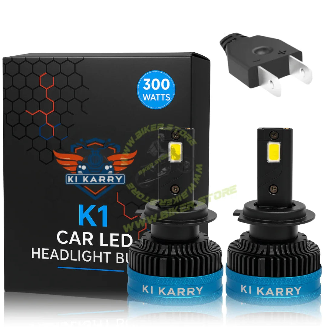 Ki Karry 300 WATTS LED Car Headlight Bulb, White Light, (Pack of 2 with 12 months Warranty) (H7 Fitting) - Biker.Store - www.biker.store
