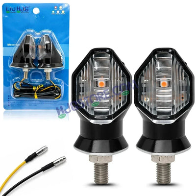 HJG Single LED Small Indicator Yellow Bike Turn Signals Waterproof Flexible Blinker Bright LED Indicators Universal For All Bike Models Motorcycle Turn Signal Lights LIU HJG Small 1 LED Yellow Indicator, Universal for All Bikes & Motorcycles, Pack of 2 - Biker.Store - www.biker.store