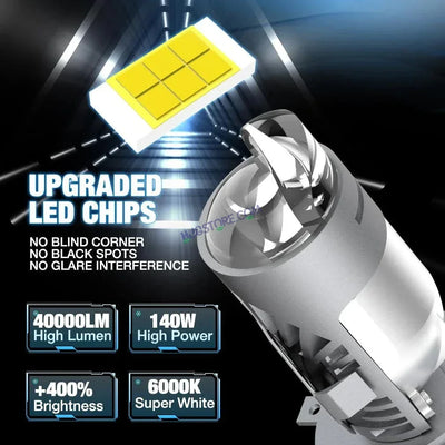 HJG RTD Lens H4 White/Yellow New Model Yellow Low White High RTD Lens Dual Projector Lens H4 LED Bulb 50W HJG Projector Light H4 LED RTD Lens with Fan Bulb 5000LM Dual Beam WY Hi/Lo Beam Headlight 12V/24V for Motorcycle/Car, Set of 1, White/Yellow Hi/Lo - Biker.Store - www.biker.store