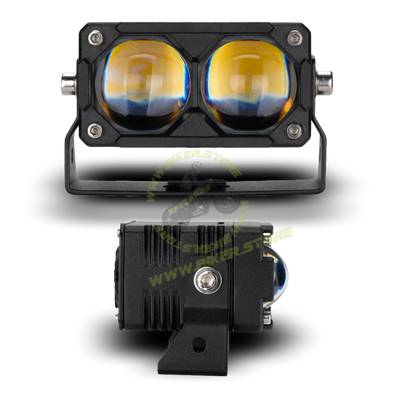 Genome Double Lens, Dual Color Projectors (100W, Grill/Driving/Fog Lights) - Biker.Store - www.biker.store