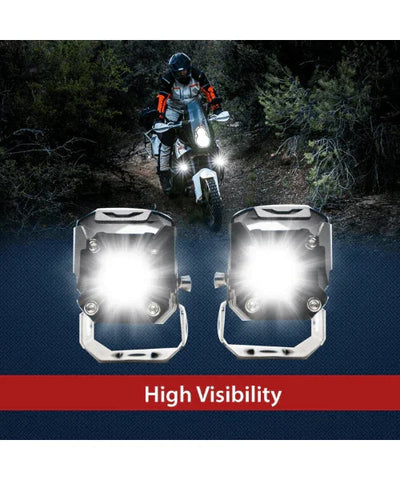 HJG Original Single Spot Beam Mini LED Projector Spotlight 60W Foglight 2Pcs LED Motorcycle Fog Light Driving Spot Lamp Yellow/White (8V-80V,60 Watt) - Biker.Store - www.biker.store