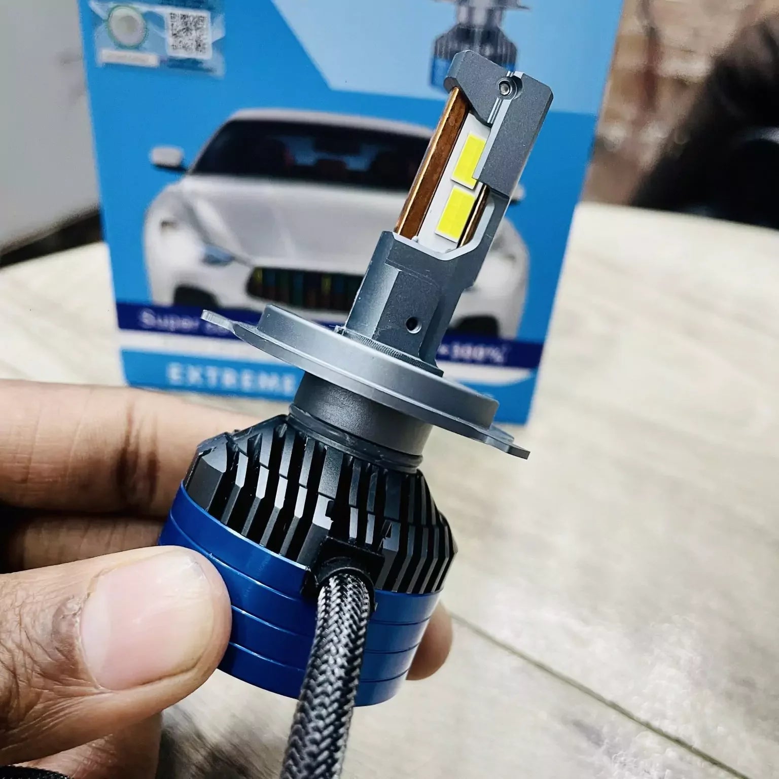 LIU HJG ORIGINAL 2024 LED Vehicle Headlight Bulb (150 WATTS) 1 Pc LED Headlight Bulb H4 150W For All Cars Motorcycles (Low and High Beam Bulbs (White) AC/DC 150Watt) - Type H4 - Biker.Store - www.biker.store