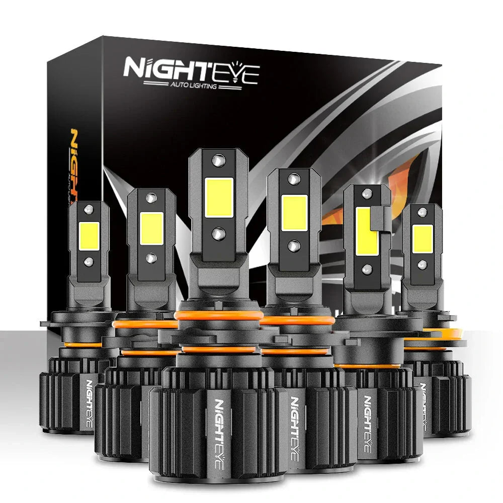 NightEye S4 H8/H9/H11/H16 LED Light Set of 2 - H8/H9/H11/H16 Socket - H8/H9/H11/H16 LED Headlight Bulb for Car and Bike White, 72W, 2 Bulbs - 13000 Lumens ULTRA BRIGHT, Type H8/H9/H11/H16 - Biker.Store - www.biker.store