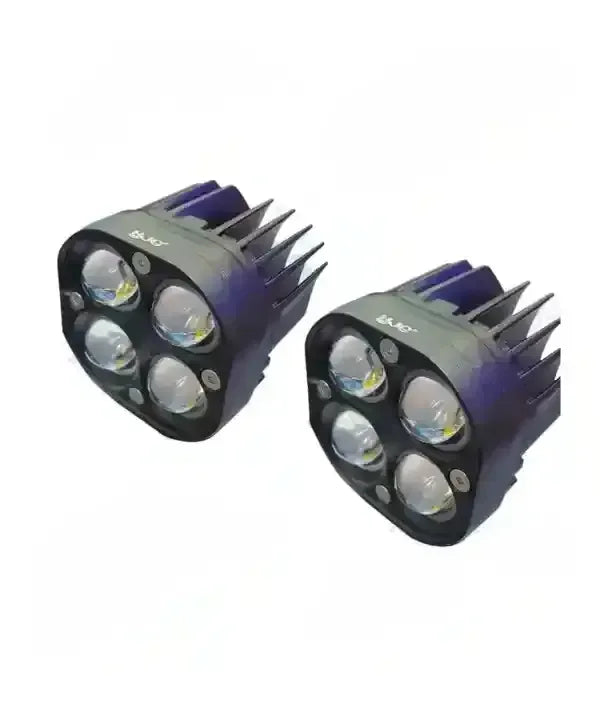 HJG 4X4 CREE Original (2 in 1) Fog Light 120W (White + Yellow) with Kit 4 LED Laser Spotlight For Bike/Car/Thar/Jeep (Pair) - Biker.Store - www.biker.store