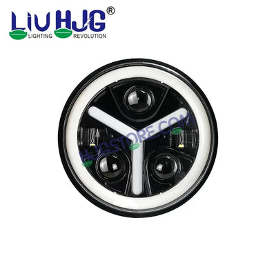 HJG Y Shape 7 Inch Mercedes Benz Headlight Assembly Projector Ultra Wide 7 Inch Headlight Assembly 90W White LED Headlight Assembly for Royal Enfield | 80-100W CREE/Osram LED Chip Multi color White/Yellow Compatible with Royal Enfield, Jeep, Thar, Gypsy - Biker.Store - www.biker.store