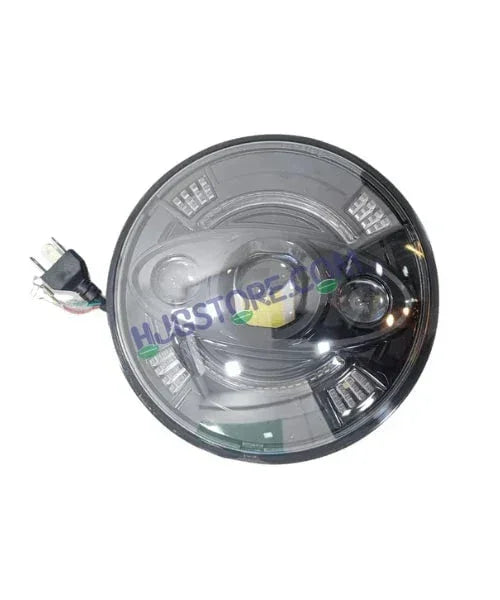 HJG New 100W Tri Projector 7 Inch Headlight Assembly C-194 100W White LED Headlight New Model 3 Projector Lens Headlight Assembly for Royal Enfield | 80-100W CREE/Osram LED Chip Multi color White/Yellow Compatible with Royal Enfield, Jeep, Thar, Gypsy - Biker.Store - www.biker.store