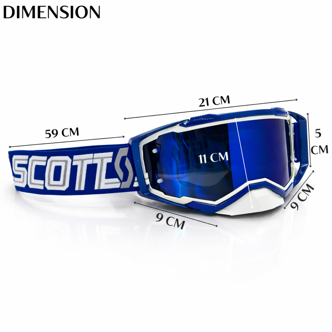 100% Motorcross Goggle for Motorcycle Riding Strong Material UV Protection Clear Vision Lens, with Comfortable Foam Padding Adjustable Headband White Color for Dirt Bike Racing Pack 1 - Biker.Store - www.biker.store
