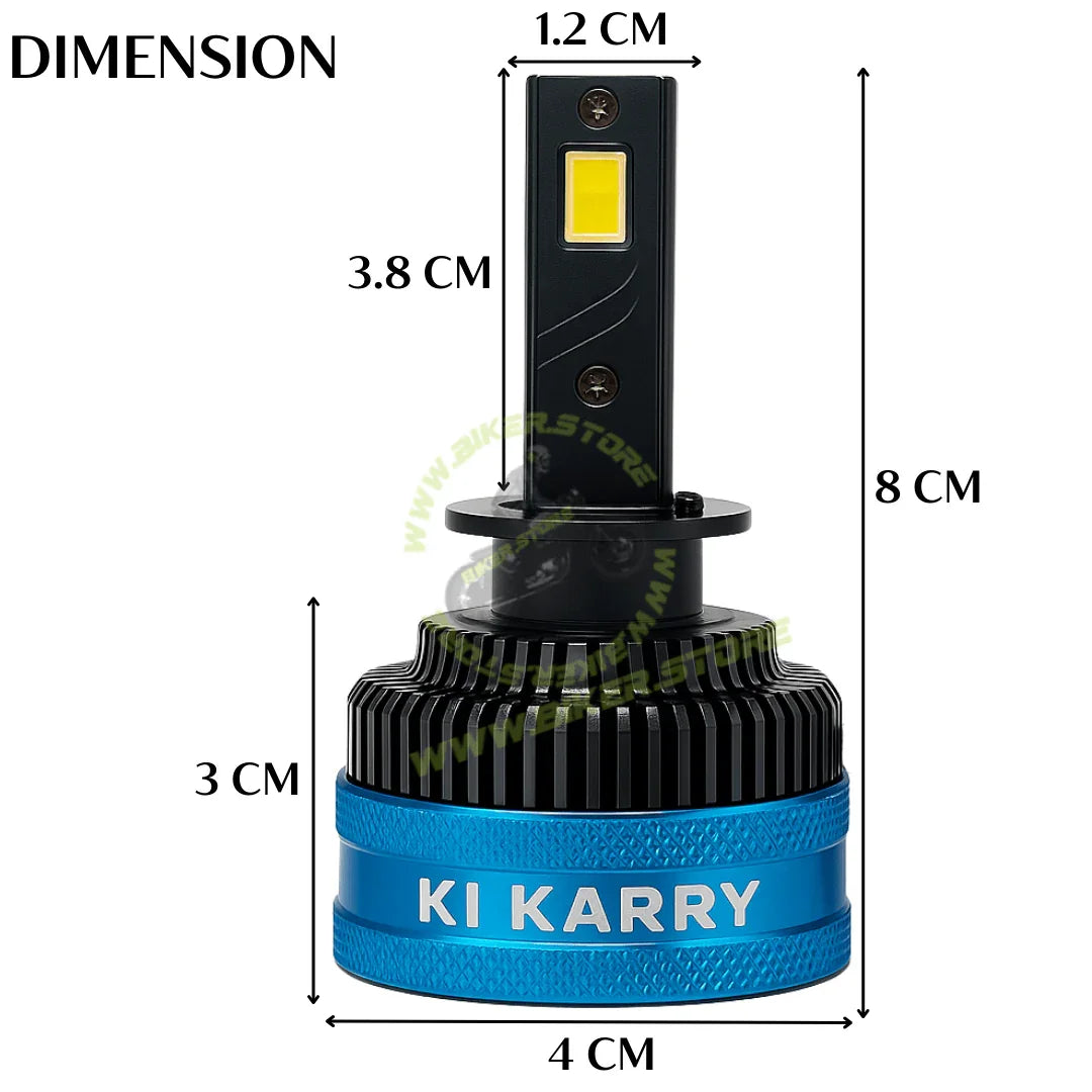Ki Karry H1 300 WATTS LED Car Headlight Bulb, White Light, (Pack of 2 with 12 months Warranty) (H1 Fitting) - Biker.Store - www.biker.store