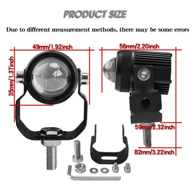 Original Mini Drive LED Fog Light Bulb Lamp For Cars and Motorcycles Dual Color (White & Yellow) With Cooling Fan 2Pcs (Switch Included) - Biker.Store - www.biker.store
