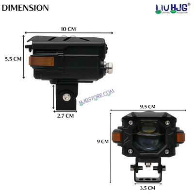 HJG NightBreaker Gorilla Dual Projector Lens Foglight 120W Dual Lens Projector Lens Fog Light 120W Foglight Ultra Wide Dual Intensity LED Fog Lights White/Yellow Universal For All Cars & Bikes Hazard Indicator LIU HJG NightBreaker P107 Fog Red Amber DRL - Biker.Store - www.biker.store