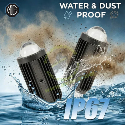 MOTO GENIUS Motorcycle LED Fog Light 50W, Universal Bike Auxiliary Headlamp, Compact High-Power LED Fog Lamp, Waterproof & Durable (Pack of 2) - Biker.Store - www.biker.store