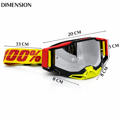 100% Upgraded Goggle for Motorcycle Riding Strong Material UV Protection Clear Vision Lens, Dustproof with Comfortable Foam Padding Adjustable Headband Red Color for Dirt Bike Racing Pack 1 - Biker.Store - www.biker.store