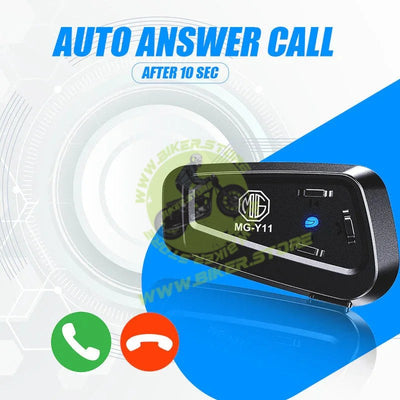MOTO GENIUS Y11 Motorcycle Helmet Bluetooth Headset V5.2 – HIFI Stereo, Noise Reduction, 500mAh Battery, Hands-Free Calls, Voice Assistant, IPX6 Waterproof, Easy Install - Biker.Store - www.biker.store