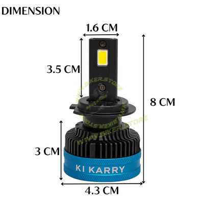 Ki Karry 300 WATTS LED Car Headlight Bulb, White Light, (Pack of 2 with 12 months Warranty) (H7 Fitting) - Biker.Store - www.biker.store