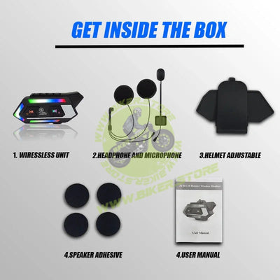 MOTO GENIUS JYD-C10 Helmet Bluetooth V5.4 + EDR Headset – Motorcycle Intercom, Hands-Free Calls, Music, GPS Navigation, Rider-to-Rider Communication - Biker.Store - www.biker.store