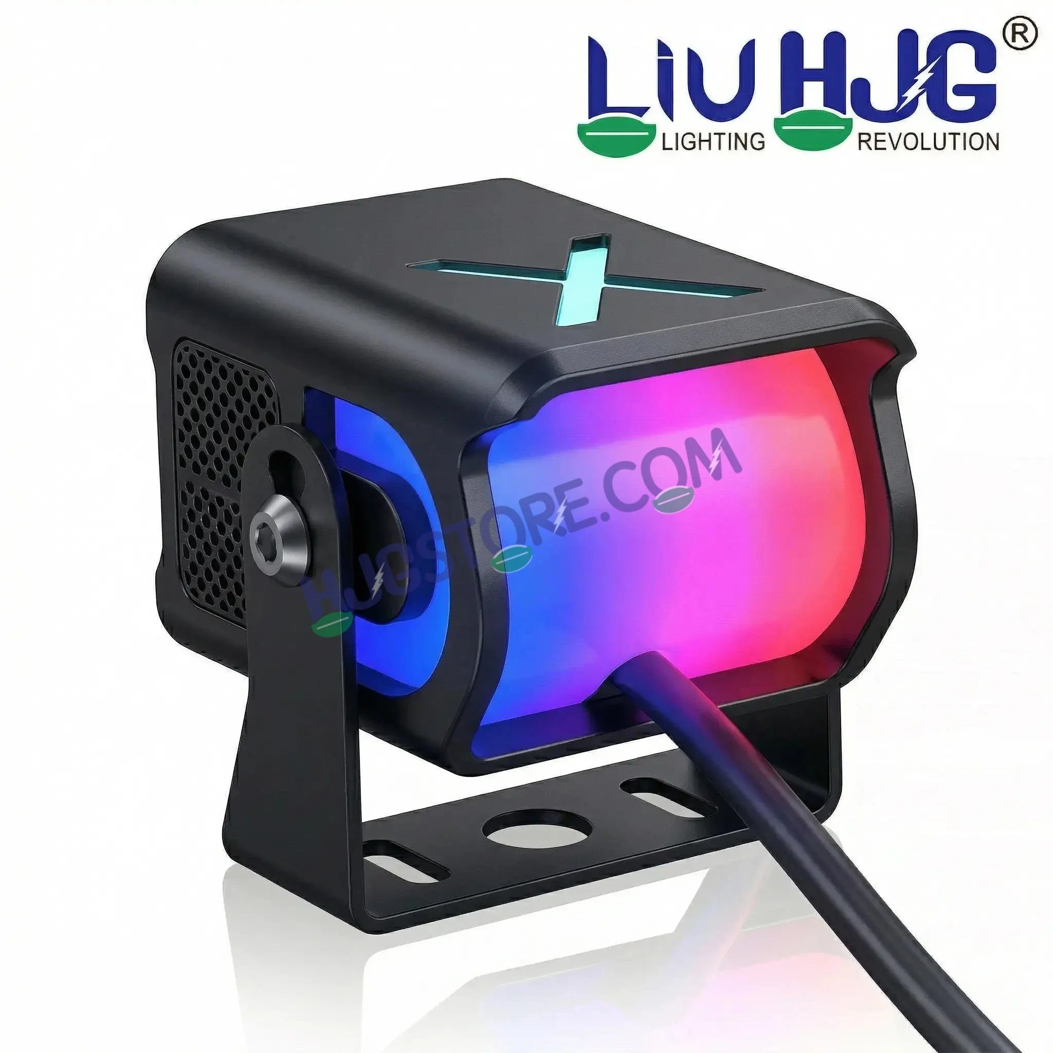 HJG X Drive Mini RGB Foglights with RGB Backlit DRL 40W Fog Light 4000LM Dual Color (3000K Yellow/6000K White) Projector Driving Lamp | Dynamic RGB Backlit DRL (8 Modes) | Wide Beam Auxiliary Light with Inline Ballast for Motorcycle, Bike & SUV - Biker.Store - www.biker.store