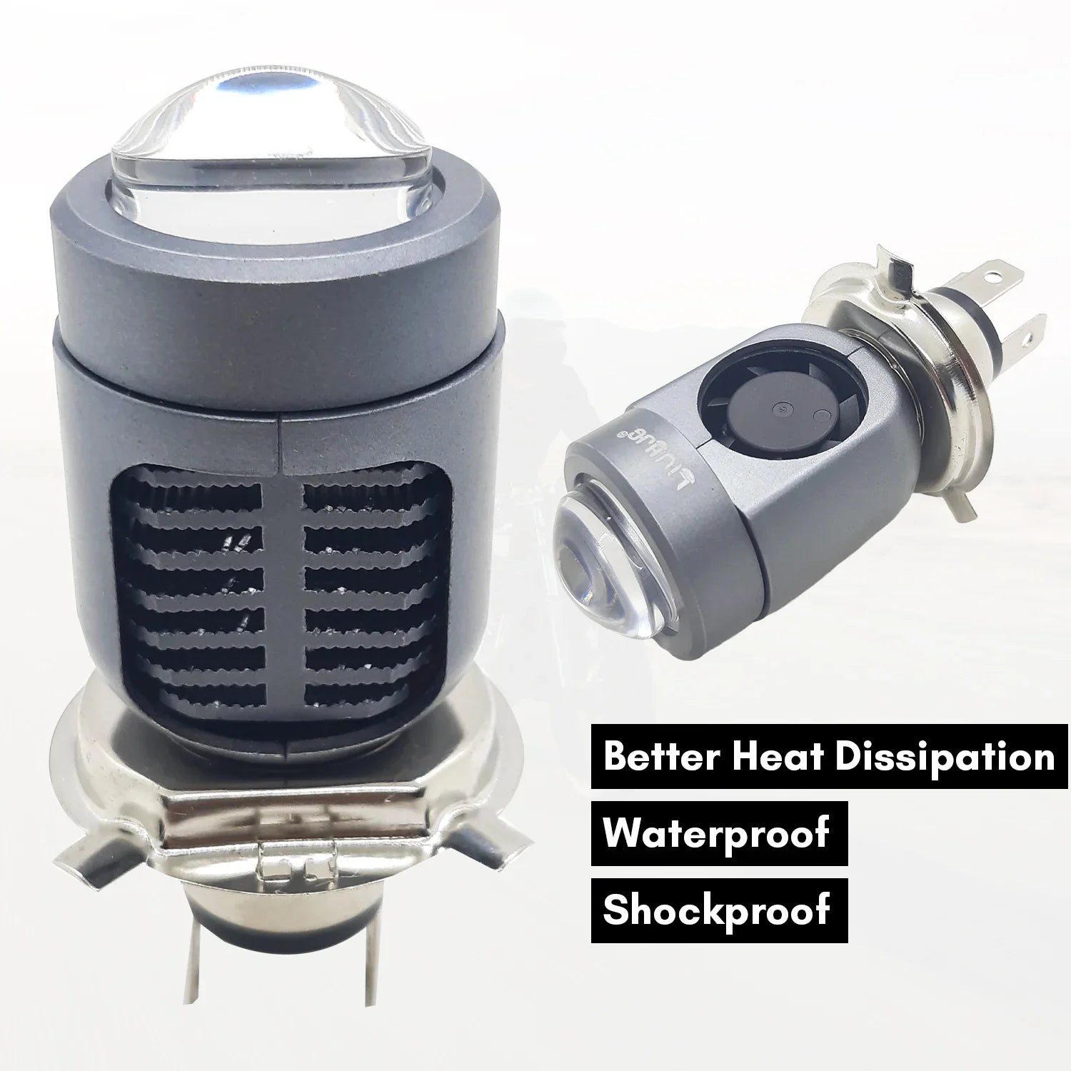 LIU HJG Motorcycle LED Headlight Bulb Yellow/White With H4 Fitting (12V-36V) (30W-50W, pack Of 1) - Biker.Store - www.biker.store