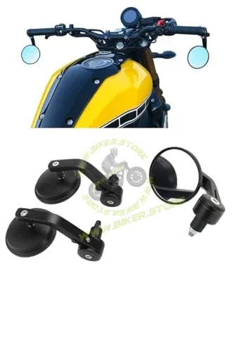 GT Round Bar End Mirror Set for New Classic, New Bullet, Hunter, Meteor 350 Motorcycles, Old Classis/Bullet 350/500 All Model RE Bike Small Stylish Rear Handle Design|B0FZL298QJ
