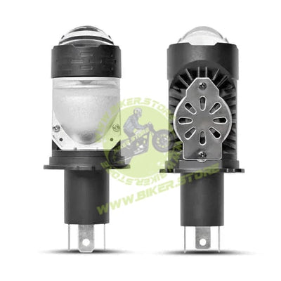 CYT H4 Dual Lens Projector LED Headlight Bulb - 6500K Super Bright White, Hi/Lo Beam, High Power CSP Chips, Universal Metal Body for All Bikes & Scooters (CYT) - Biker.Store - www.biker.store