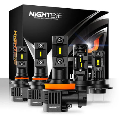 NightEye A315-S10 2PCS H4 Hi/Lo Socket 6500K White LED Car Headlight Bulbs 22000LM/Pair LED Front Headlamp IP68 Waterproof - Type H4 Hi/Lo - Biker.Store - www.biker.store