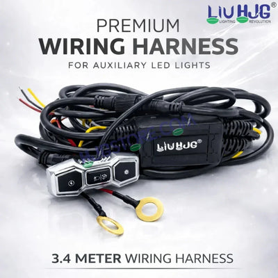 HJG 3 Pin Premium Copper Heavy Duty Wiring Harness Kit 3 Pin 3.4 Meter Wire with Heavy Duty Metal Switch Copper, Included Couplers and Canbus - Foglight Wiring Harness Kit (2 Colour, 3 Wire) LIU HJG 3 Pin Premium Copper Wiring Harness Kit Coupler Fitting - Biker.Store - www.biker.store