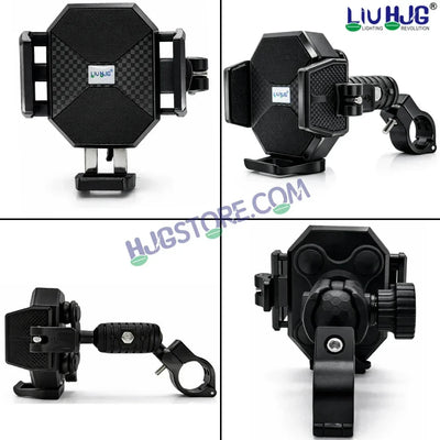 HJG Hexagon R6 Mobile Holder with Handlebar Mount for Bike, Two Wheelers Universal HJG Hexagon R6 Handlebar Mount Mobile Holder Anti-Theft Mobile Holder 360 Degree Rotation Adjustable Size and Locking System LIU HJG Hexagon R6 Bike Handlebar Mount Holder - Biker.Store - www.biker.store