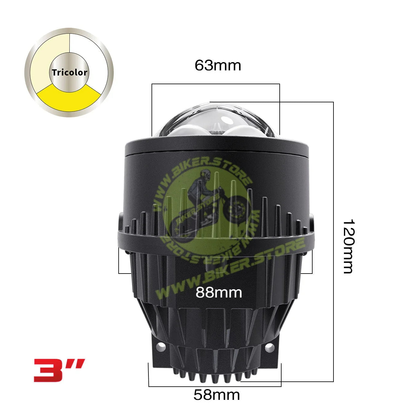 AES FX Automotive Bi-LED Fog Projector Retrofit Kit – 3 Inch Double Laser Lens, 45W/65W High Power, 3000K Yellow/4300K/5500K White Light, Universal Fog Lamp Upgrade - Biker.Store - www.biker.store