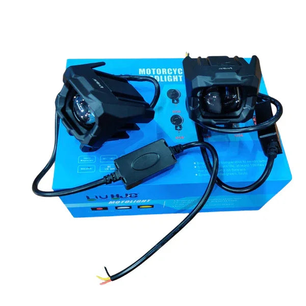 HJG Original Single LED Projector Spotlight 80W Foglight 2Pcs LED Motorcycle Fog Light Driving Spot Lamp Yellow/White (8V-80V,80 Watt) - Biker.Store - www.biker.store