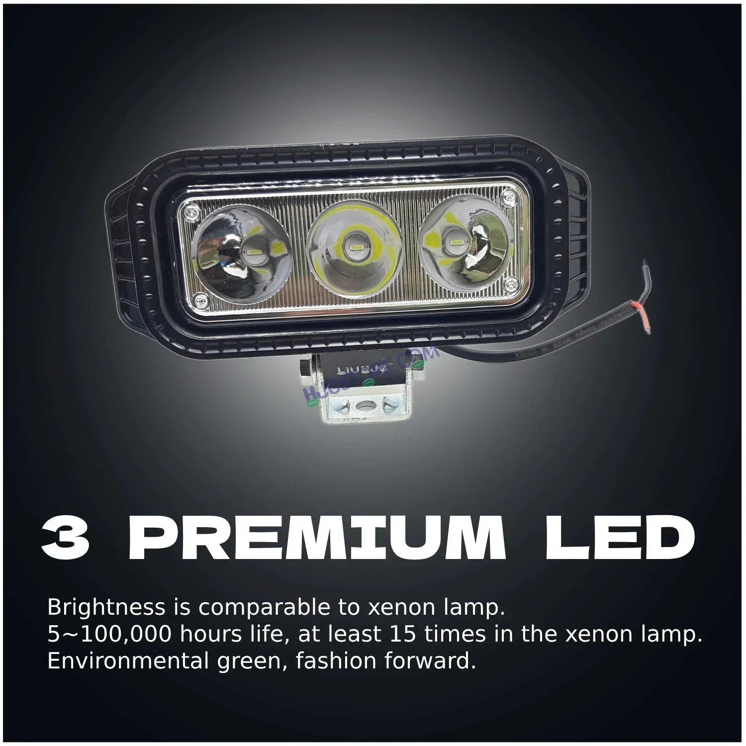 HJG 3 LED Heavy New Model 40W Fog Light Waterproof CREE LED Fog Light with 3 Mode Function High Beam/Low Beam & Flashing for Bike/Motorcycle and Cars (40W, Black, 1 PC) - Biker.Store - www.biker.store