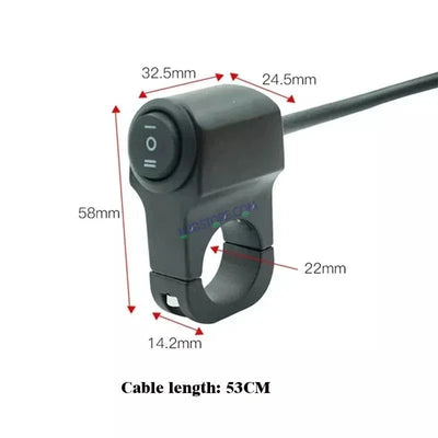 HJG Handlebar Switch 3 Way Universal 12V Handlebar CNC Metal Switch (3-Way) for All Bikes and Motorcycles HJG On-Off-On Headlight Fog Brake Light Switch Fit For All Motorcycles (Black) - Biker.Store - www.biker.store