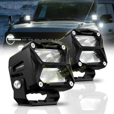 NOVSIGHT 4 inch LED Pod Ditch Lights - Powerful 4x4 Off-Road Light LED Cube Pod Lights IP68 Waterproof LED Fog Light Pod Spot Light for Jeep Truck Boat Motorcycle SUV ATV UTV - Biker.Store - www.biker.store