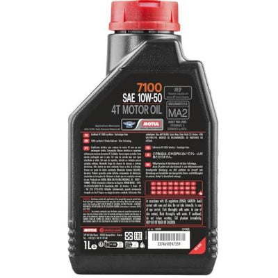 Motul 7100 4T API SN Fully Synthetic Ester Petrol Engine Oil for Bikes, 10W50 - 1L - Biker.Store - www.biker.store